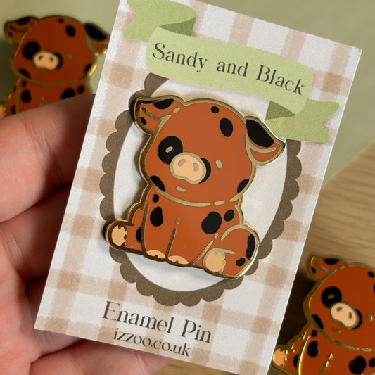 Oxford Sandy and Black Enamel Pin