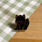 Black Fluffy Cat Enamel Pin