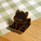 Black Fluffy Cat Enamel Pin
