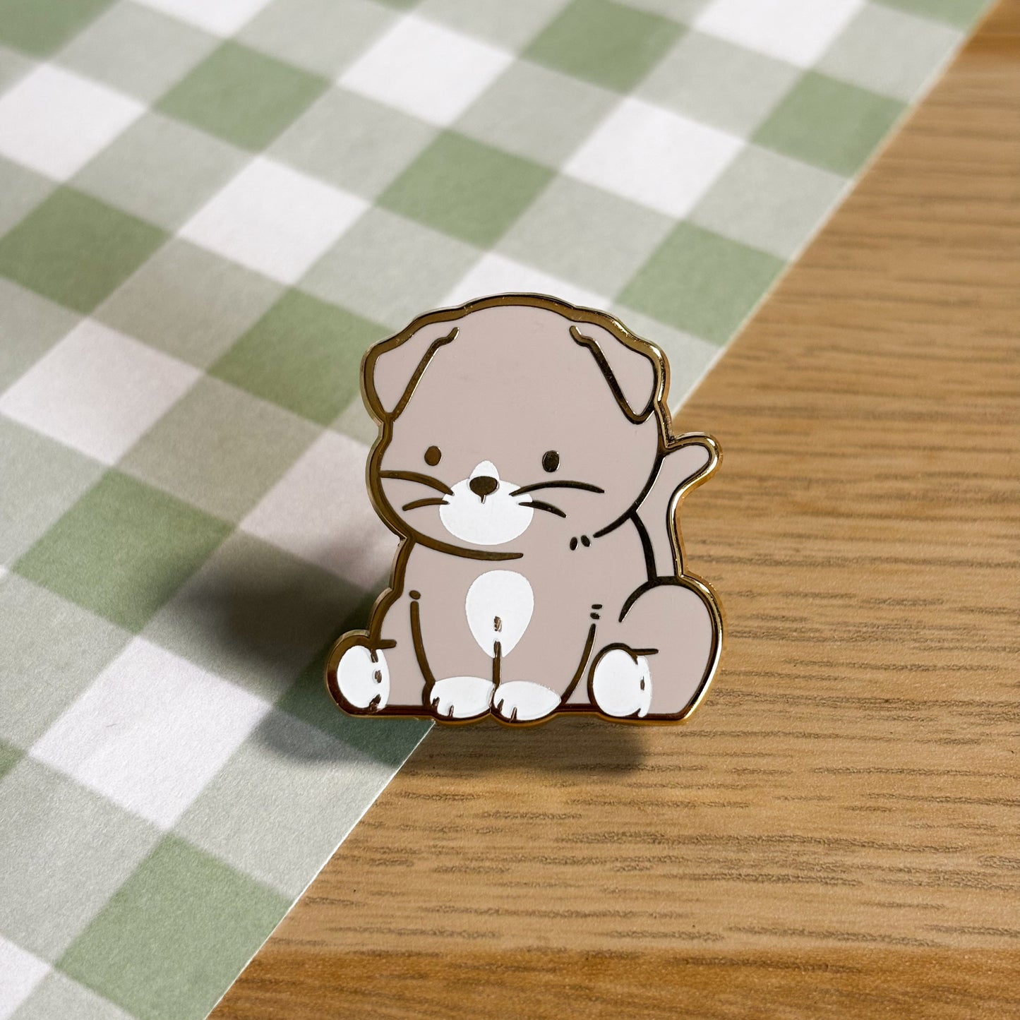 Grey Scottish Fold Cat Enamel Pin