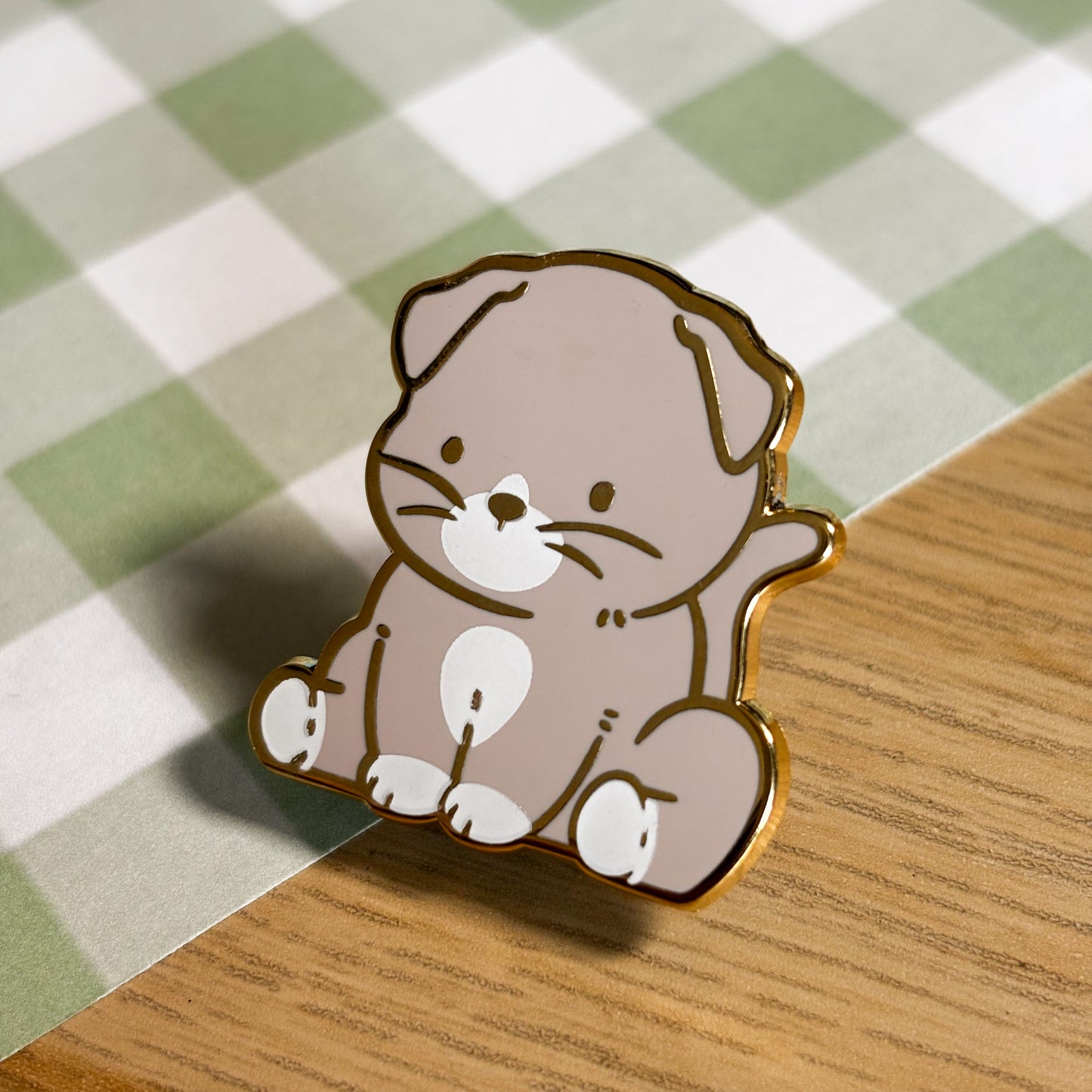 Grey Scottish Fold Cat Enamel Pin