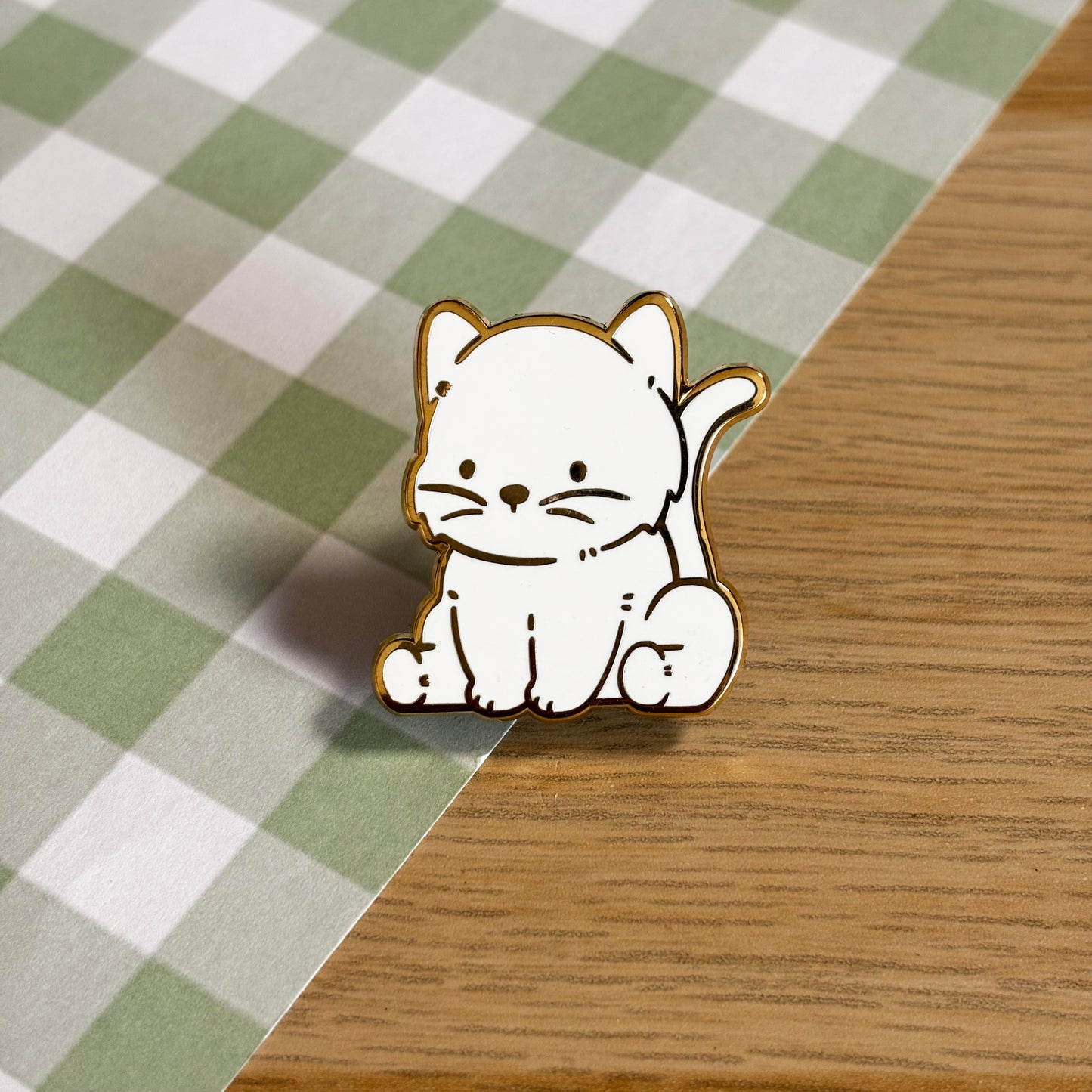 White Cat Enamel Pin