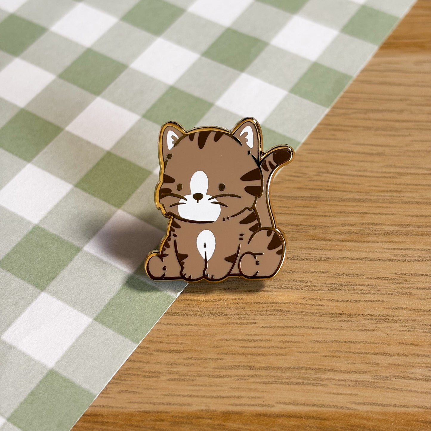 Grey Tabby Cat Enamel Pin