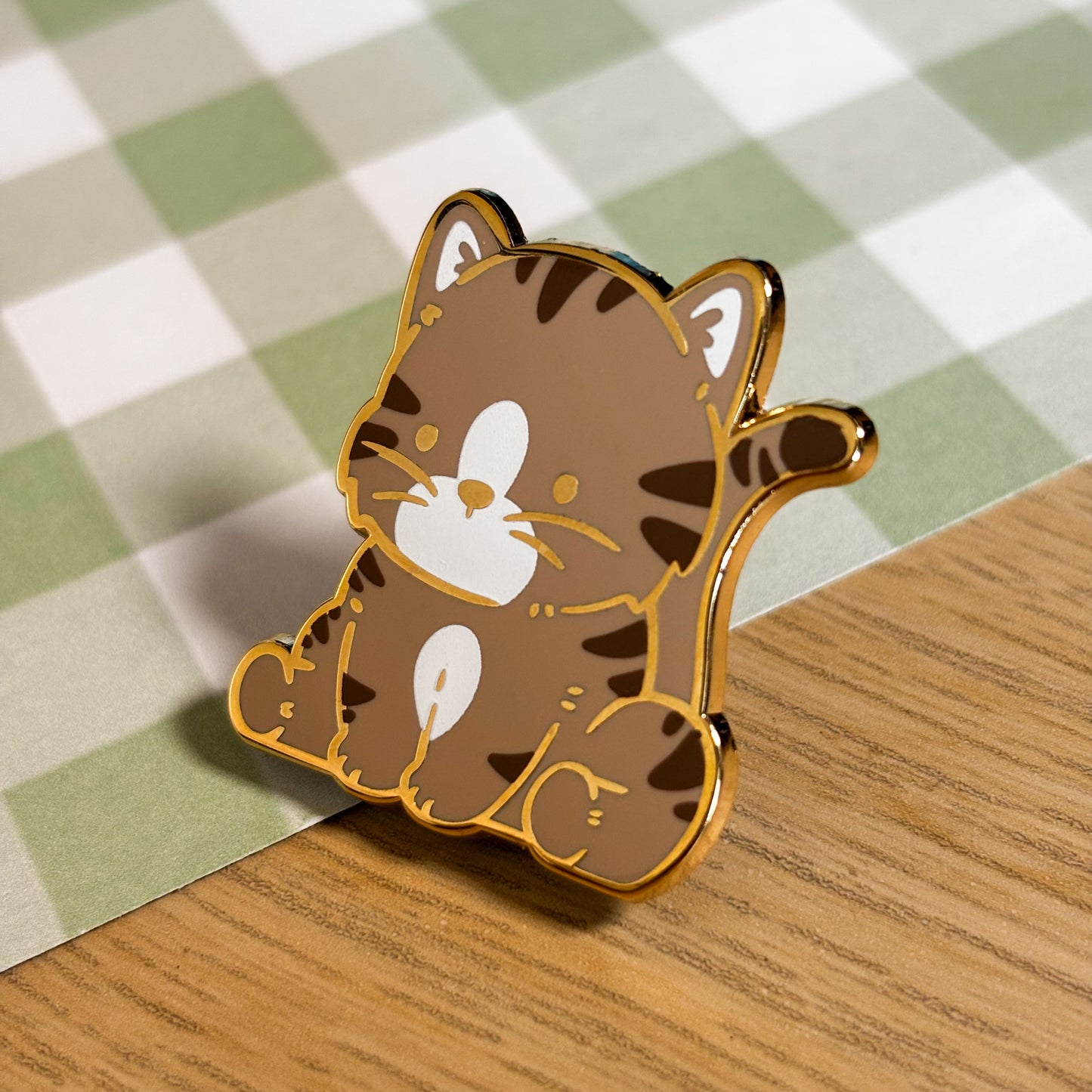 Grey Tabby Cat Enamel Pin