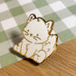White Fluffy Cat Enamel Pin