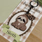 Sloth Wooden Keychain