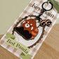 Red Panda Wooden Keychain