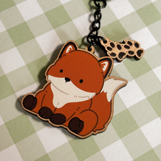 Fox Wooden Keychain