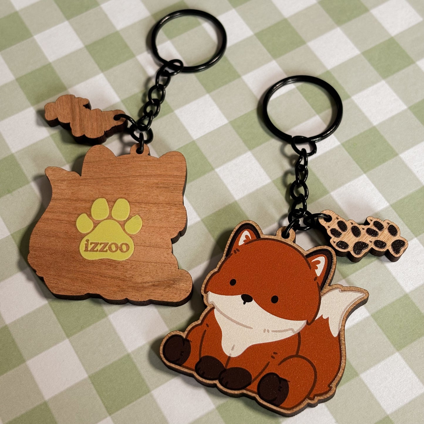 Fox Wooden Keychain