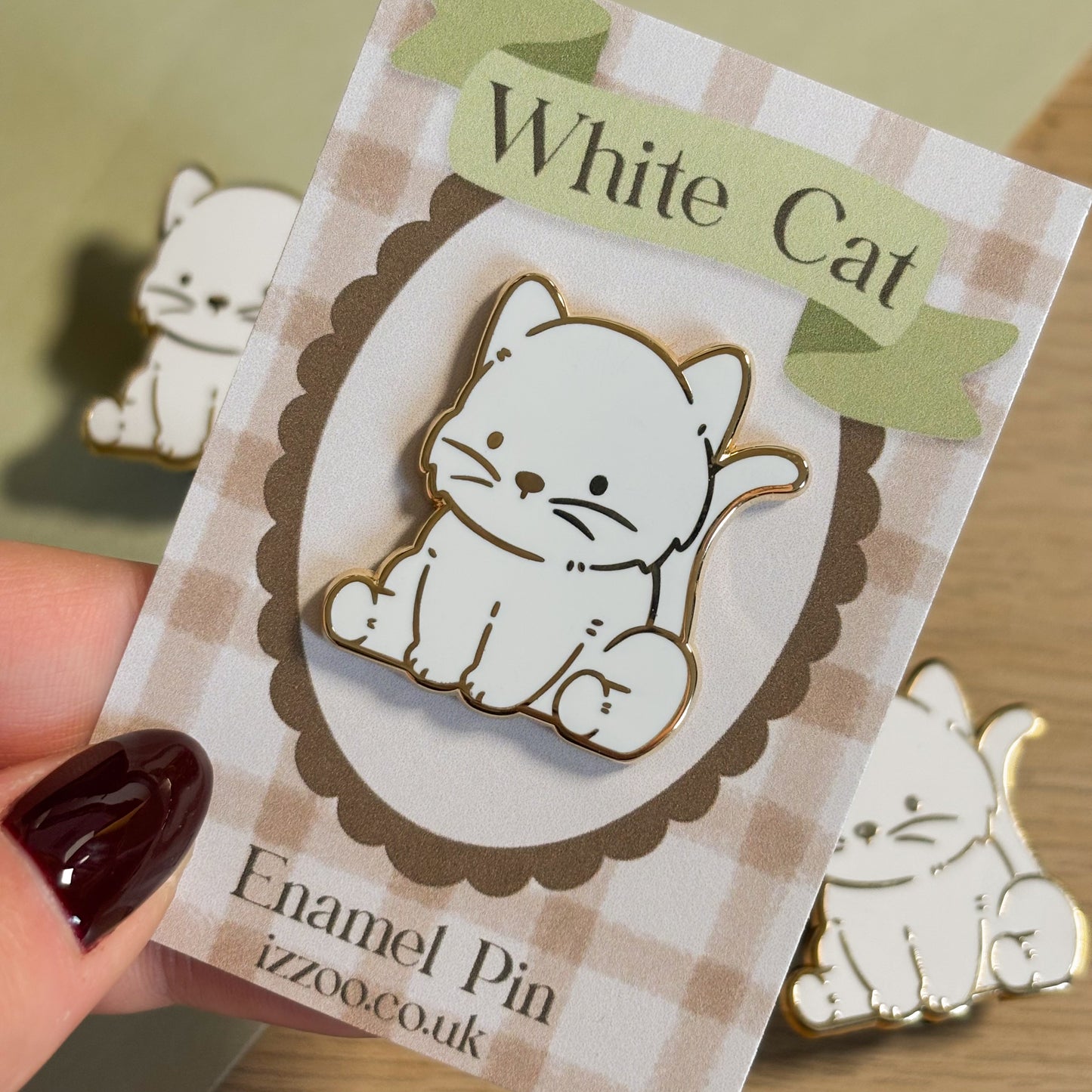 White Cat Enamel Pin