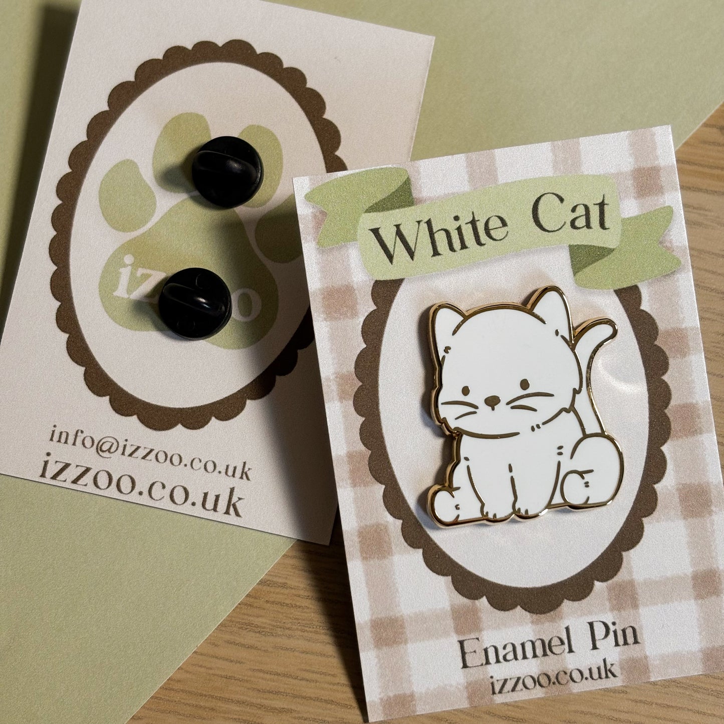 White Cat Enamel Pin