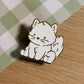White Fluffy Cat Enamel Pin