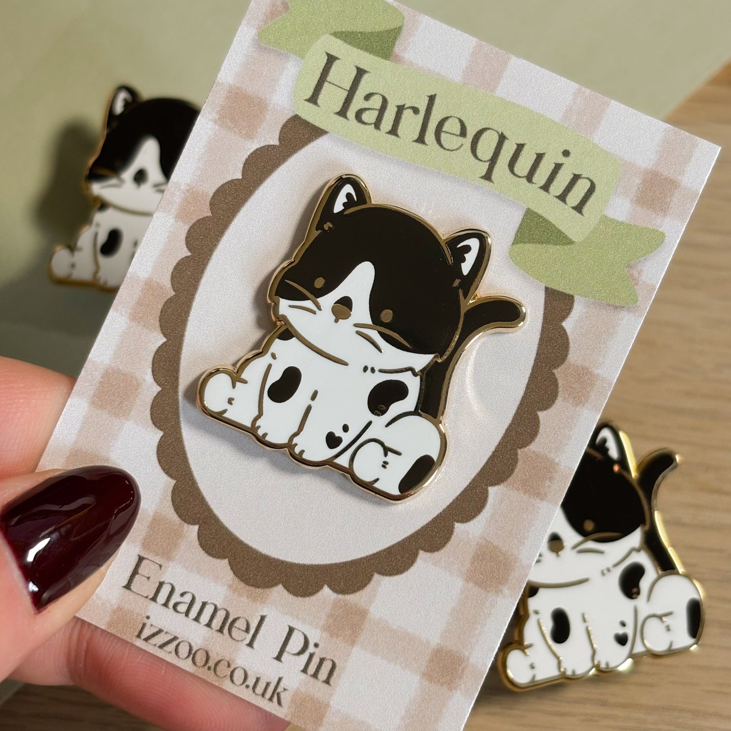 Harlequin Cat Enamel Pin