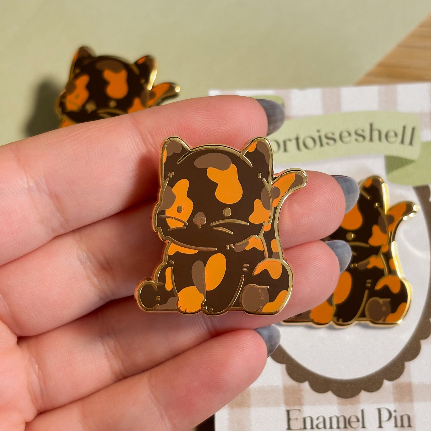 Tortoiseshell Cat Enamel Pin