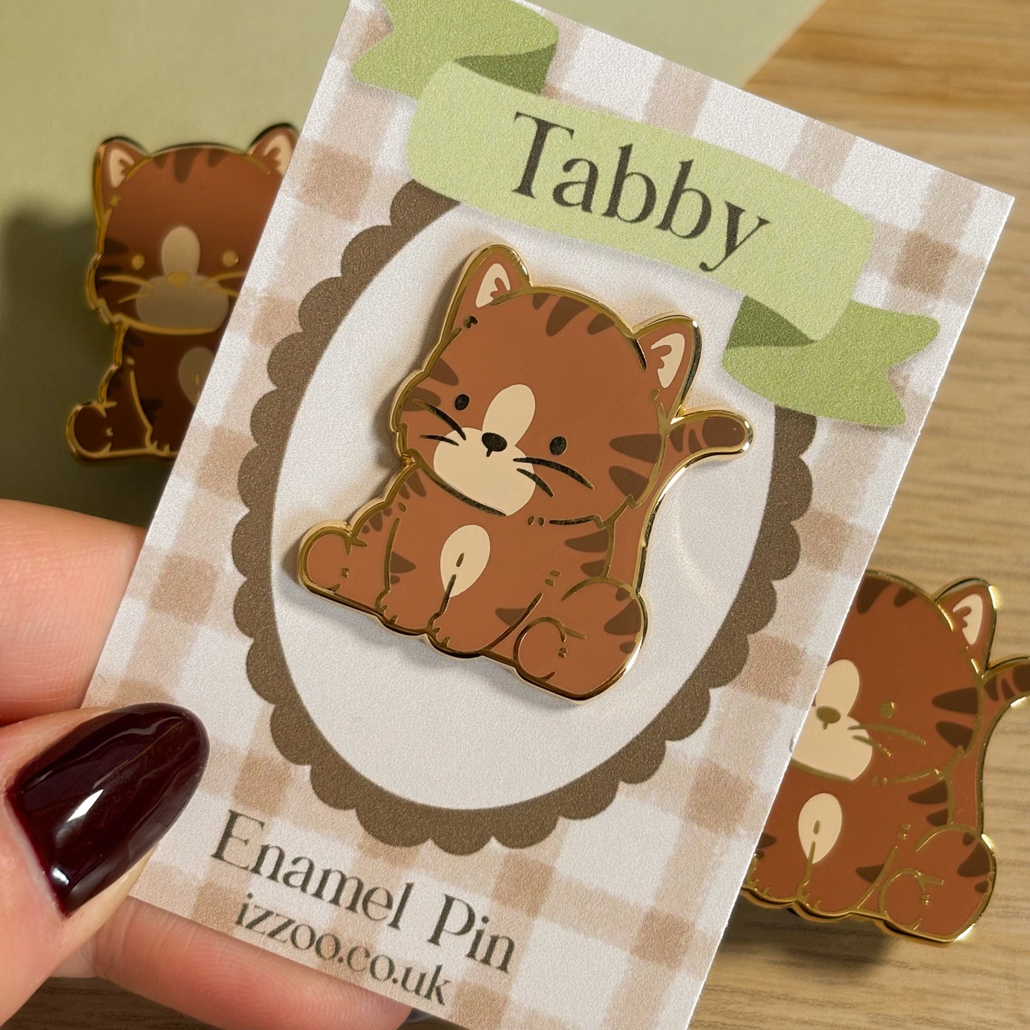 Brown Tabby Cat Enamel Pin