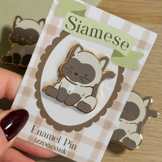 Blue Point Siamese Cat Enamel Pin