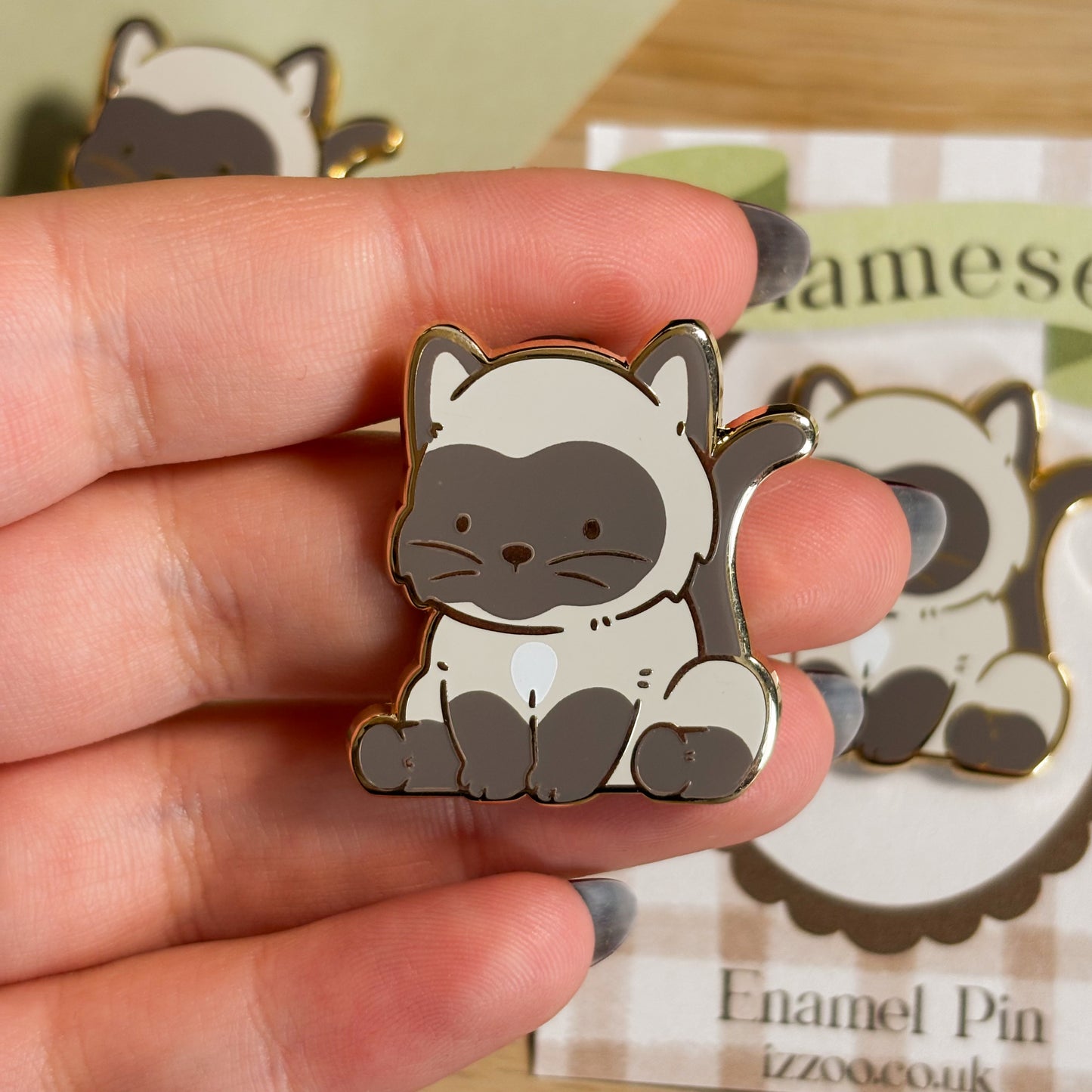 Blue Point Siamese Cat Enamel Pin