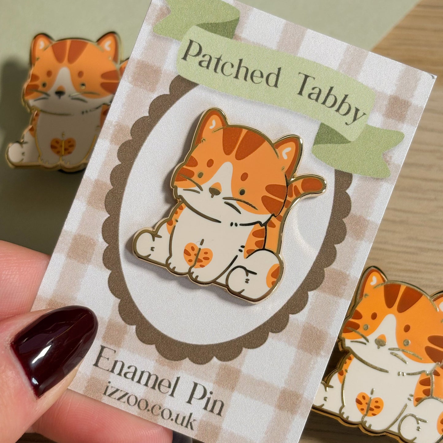 Orange Patched Tabby Cat Enamel Pin