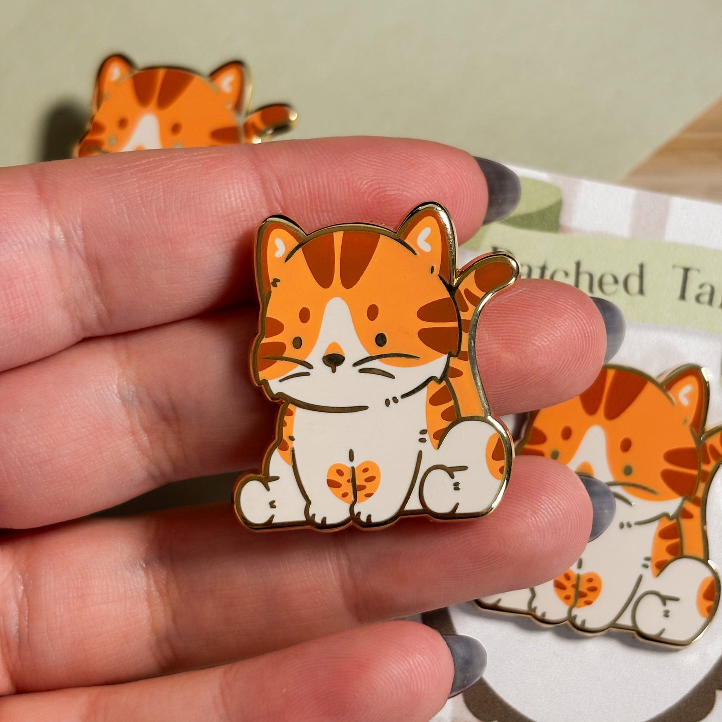 Orange Patched Tabby Cat Enamel Pin