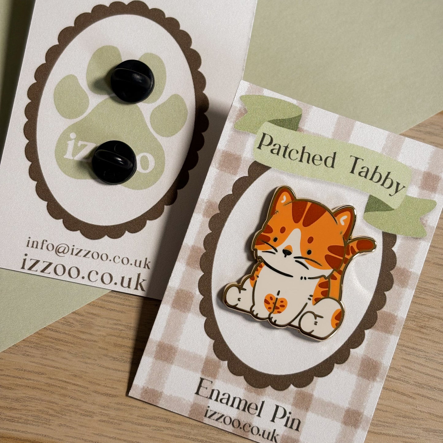 Orange Patched Tabby Cat Enamel Pin