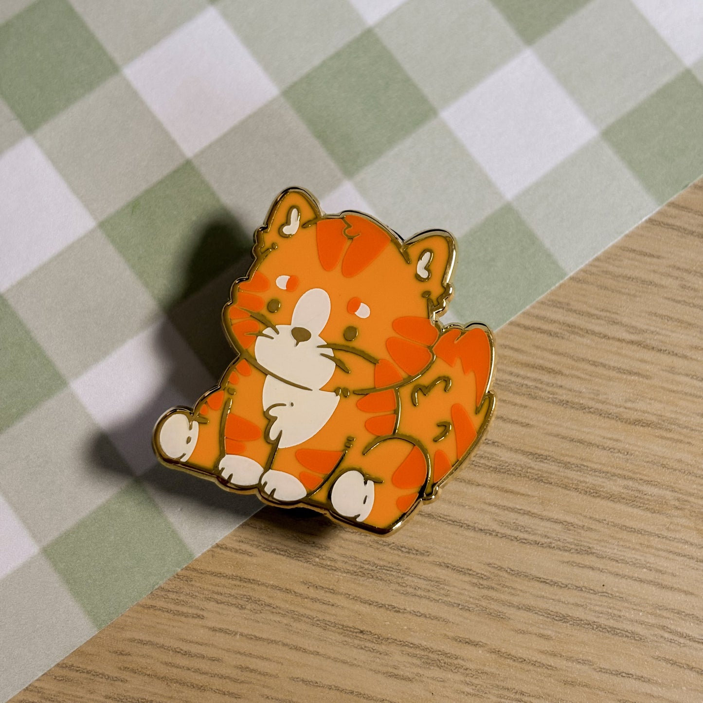 Orange Maine Coon Cat Enamel Pin