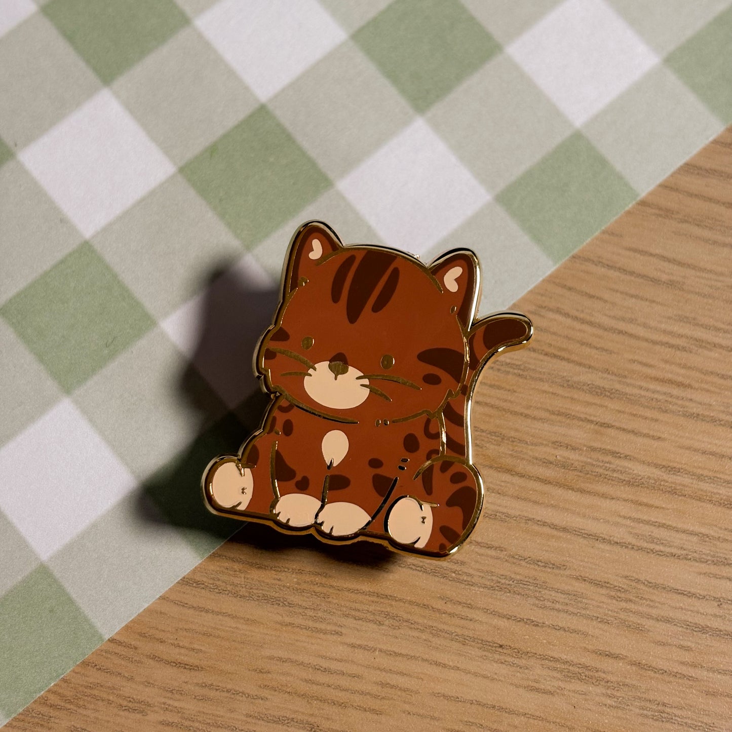 Brown Benagal Cat Enamel Pin