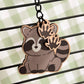 Raccoon Wooden Keychain