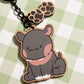 Hippo Wooden Keychain