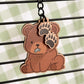 Brown Bear Wooden Keychain